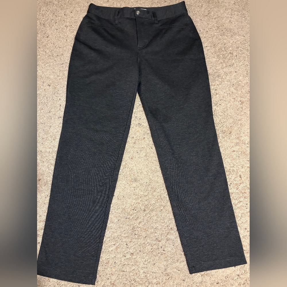 Croft & Barrow Secretly Slimming Ponte Pants Heather Charcoal - Size 8 Short
